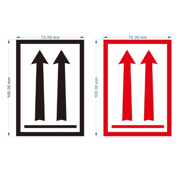 IATA DGR Package Orientation This End Up Labels Arrow Labels Red